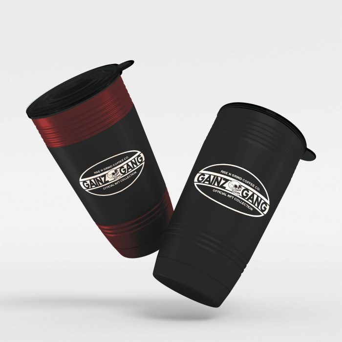 Steel tumbler with lid mockup